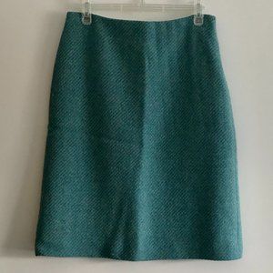 KORS teal wool pencil skirt